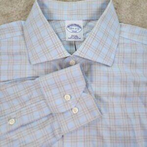 Brooks Brothers Dress Shirt Slim Fit All Cotton Non-Iron Men's Size 15.5 2/3